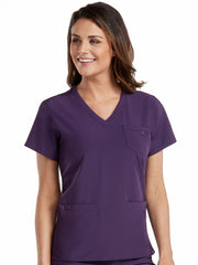 8587 V-NECK 3 POCKET TOP (2X-3X)