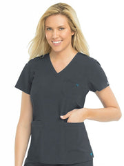 8587 V-NECK 3 POCKET TOP (Size:XS-XL)