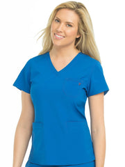 8587 V-NECK 3 POCKET TOP (2X-3X)