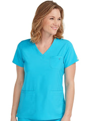 8587 V-NECK 3 POCKET TOP (Size:XS-XL)