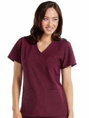 8587 V-NECK 3 POCKET TOP (Size:XS-XL)