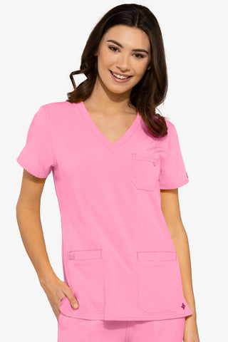 8587 V-NECK 3 POCKET TOP (2X-3X)