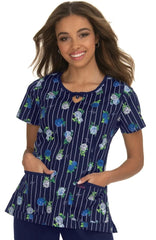 WOMEN S RAQUEL BLUE PRINT SCRUB TOP