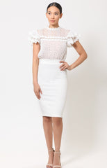 WOVEN COMBINED TOP DETAILED DRESS