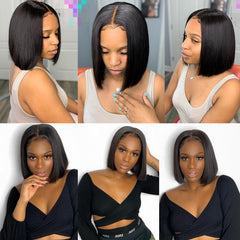 Short Lace Front Human Hair Wigs Human Hair Brazilian Straight Bob Wig Perruque Cheveux Humain Lace Wig Remy Hair Frontal Wigs