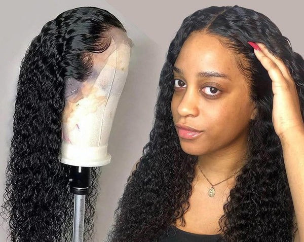 lace front human hair wigs deep wave curly hd frontal bob wig brazilian afro short long 30 inch water wig full